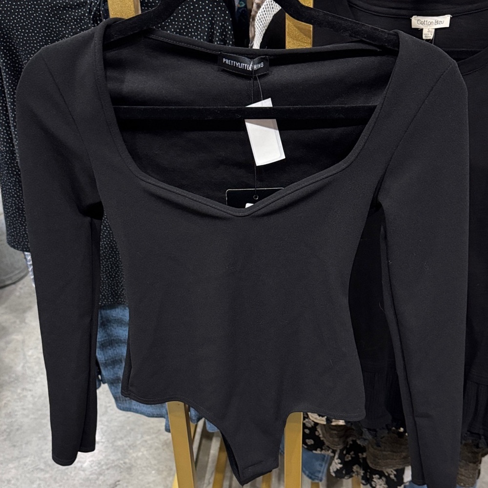 PrettyLittleThing Black Bodysuit